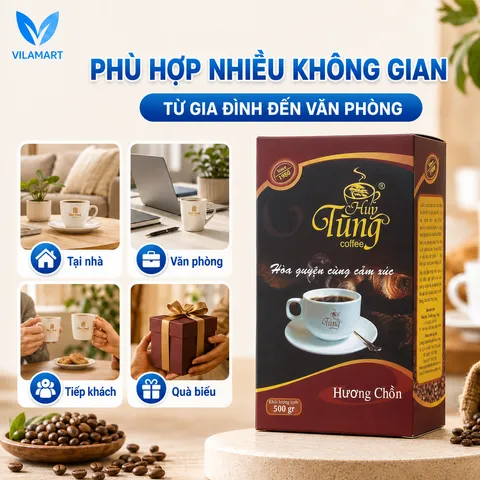 Cà Phê Hương Chồn Huy Tùng Cao Cấp 500g – Cà Phê Bột Pha Phin, Hương Thơm Đậm Đà