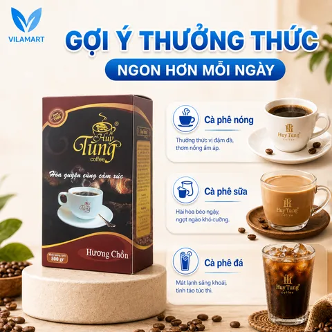 Cà Phê Hương Chồn Huy Tùng Cao Cấp 500g – Cà Phê Bột Pha Phin, Hương Thơm Đậm Đà