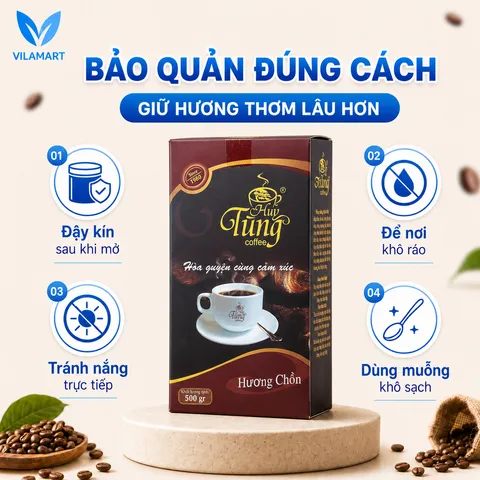 Cà Phê Hương Chồn Huy Tùng Cao Cấp 500g – Cà Phê Bột Pha Phin, Hương Thơm Đậm Đà