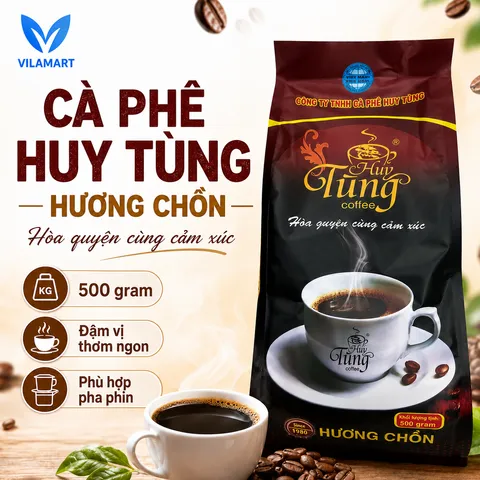 Cà Phê Hương Chồn Huy Tùng Loại Bịch 500g