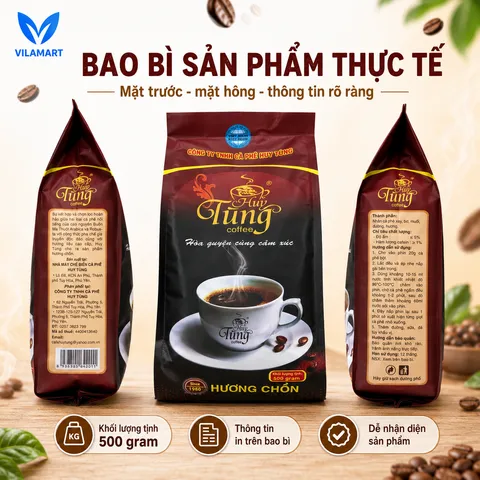 Cà Phê Hương Chồn Huy Tùng Loại Bịch 500g