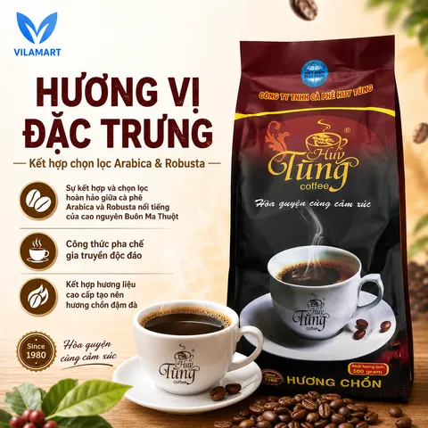 Cà Phê Hương Chồn Huy Tùng Loại Bịch 500g