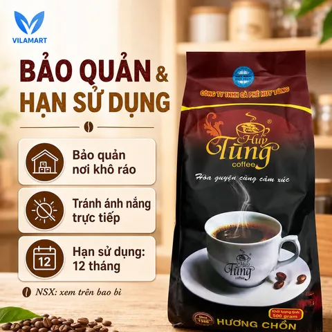 Cà Phê Hương Chồn Huy Tùng Loại Bịch 500g