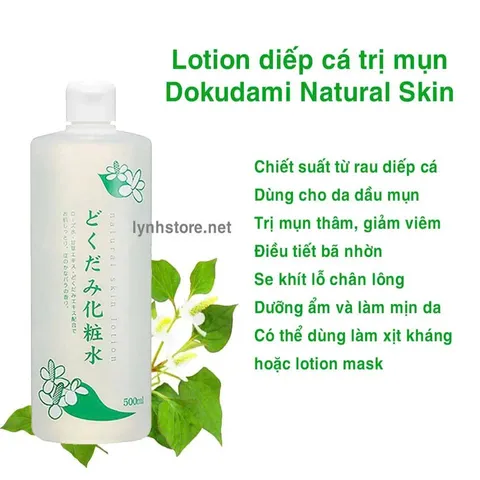 Nước hoa hồng diếp cá giảm mụn Dokudami Natural Skin 500ml Nhật Bản 813625