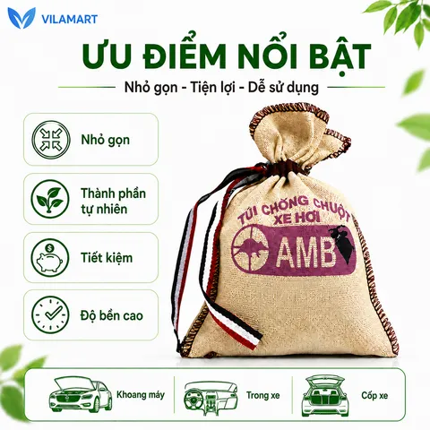 Túi chống chuột AMB chính hãng, đuổi chuột ô tô hiệu quả, ngăn chuột cắn dây điện