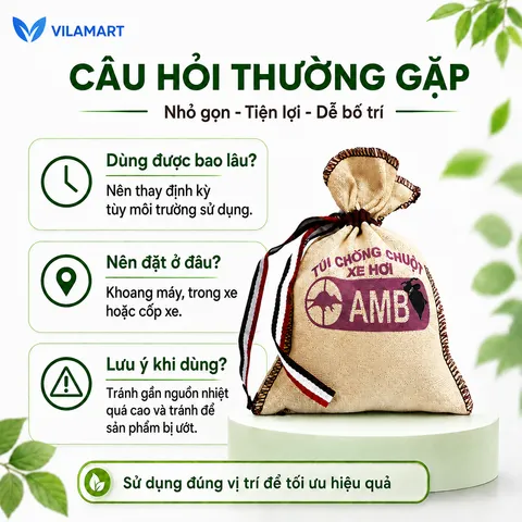 Túi chống chuột AMB chính hãng, đuổi chuột ô tô hiệu quả, ngăn chuột cắn dây điện