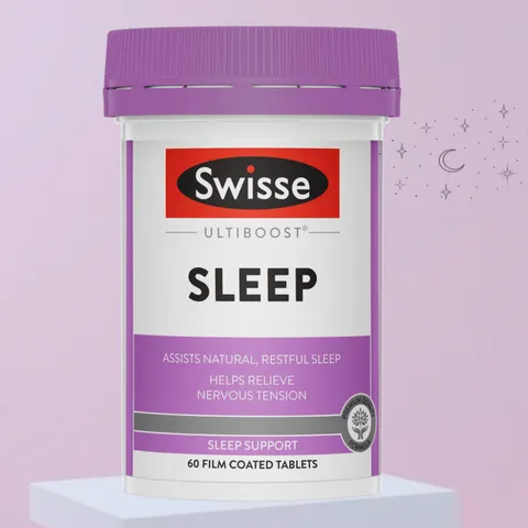 Viên uống Swisse Ultiboost Sleep |60 & 100 viên| Hỗ trợ chu kỳ giấc ngủ tự nhiên & Cải thiện độ sâu của giấc ngủ [S/P Chuẩn Úc không tem] 813671