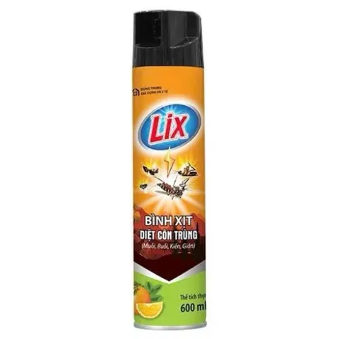 Xịt Diệt Côn Trùng Lix Hương Chanh 600ml – Diệt Muỗi, Gián, Kiến Nhanh, Không Để Lại Vệt
