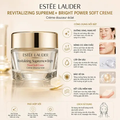 Kem Dưỡng Trắng Da Ngăn Ngừa Lão Hóa Estee Lauder Revitalizing Supreme+ Bright 75ML