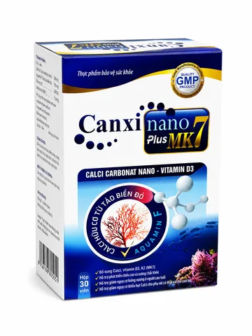 Thực Phẩm Bổ Sung Canxi Nano Plus MK7- Hộp 30 Viên Dùng Được Từ 4 Tuổi Trở Lên