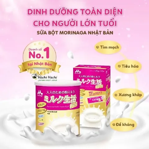 Sữa Bột Morinaga Cho Người Lớn Hàng Nội Địa Nhật Bản – Bổ Sung Canxi & Sắt Thơm Ngon, Dễ Uống Mỗi Ngày