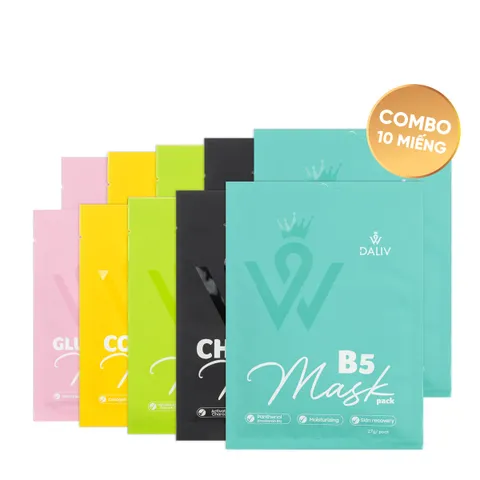 Combo 10 Mặt Nạ Dưỡng Ẩm Daliv Hàn Quốc - Mặt Nạ Collagen Cấp Nước, Phục Hồi Da Mệt Mỏi, Thích Hợp Mọi Loại Da