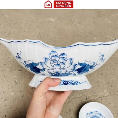 Đĩa Gà Sứ Cao Cấp - Thiết Kế Sang Trọng - Dùng Để Trang Trí Bàn Tiệc họa tiết hoa văn 813794