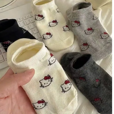 Set 5 đôi tất vớ nữ cổ cao họa tiết gấu, cotton mềm mại, co giãn – JIN-2512-CB5 813787
