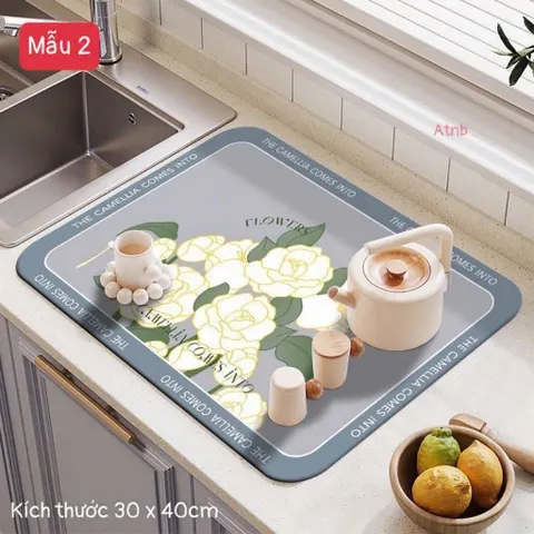 Thảm Lót Ly Thấm Hút Nhanh Khô, Chống Trượt, Chống Tia Nước, S: 30x40cm 813792