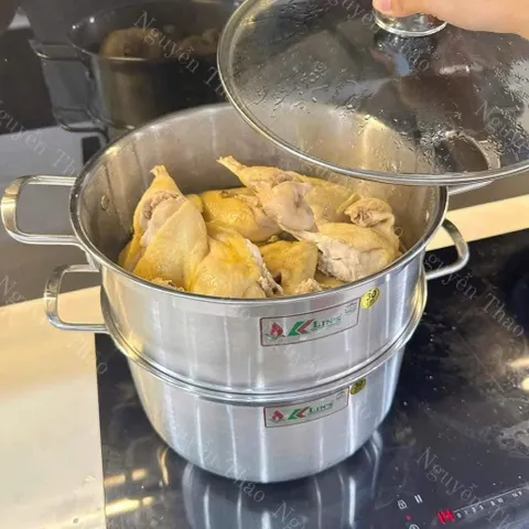 Bộ Nồi Hấp 2 Tầng  30cm Vung Kính Inox 430 Nồi Hấp Xôi, Luộc Gà, Đa Năng Cho Gia Đình 813818