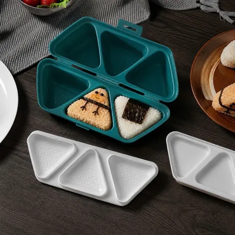 Khuôn cơm nắm tam giác, Khuôn 6 ô (6,5cm) - Bộ khuôn ép cơm Onigiri, làm sushi bento kiểu Nhật tiện lợi 813820