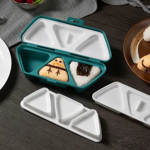 Khuôn cơm nắm tam giác, Khuôn 6 ô (6,5cm) - Bộ khuôn ép cơm Onigiri, làm sushi bento kiểu Nhật tiện lợi 813820