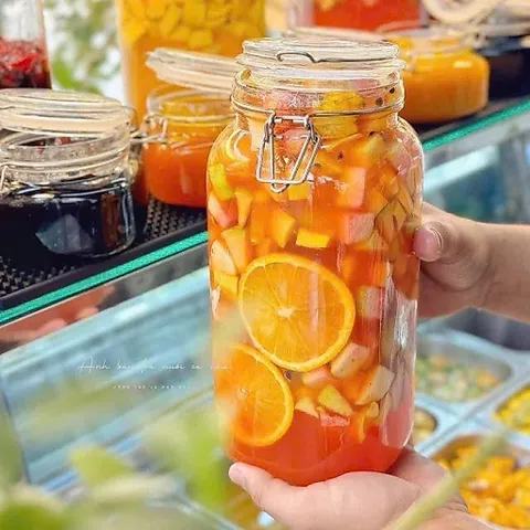 Hũ Thủy Tinh Nắp Chốt Thép Kín Hơi Dung Tích2 Lít - Đựng Gia Vị, Ngâm Hoa Quả 813823