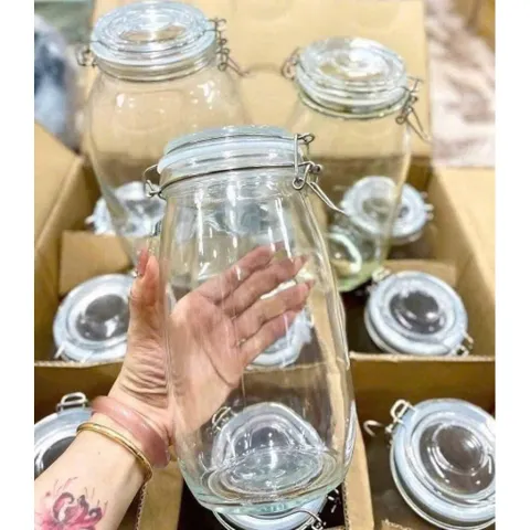 Hũ Thủy Tinh Nắp Chốt Thép Kín Hơi Dung Tích2 Lít - Đựng Gia Vị, Ngâm Hoa Quả 813823
