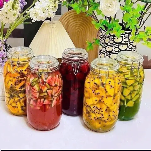 Hũ Thủy Tinh Nắp Chốt Thép Kín Hơi Dung Tích2 Lít - Đựng Gia Vị, Ngâm Hoa Quả 813823