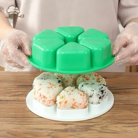 Bộ Khuôn Cơm Tam Giác Bộ 6 Khuôn Làm Cơm Nắm Onigiri, Khuôn Ép Cơm Bento Tạo Hình Dễ Thương Cho Bé Ăn Dặm 813834