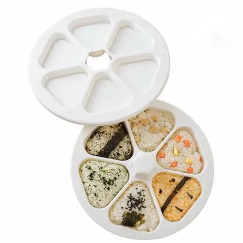 Bộ Khuôn Cơm Tam Giác Bộ 6 Khuôn Làm Cơm Nắm Onigiri, Khuôn Ép Cơm Bento Tạo Hình Dễ Thương Cho Bé Ăn Dặm 813834