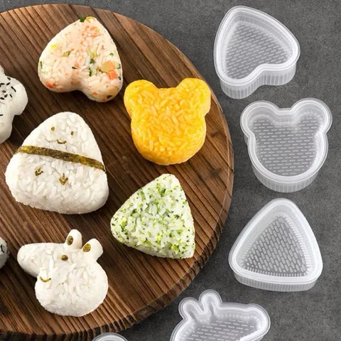 Bộ Khuôn Cơm Tam Giác Bộ 6 Khuôn Làm Cơm Nắm Onigiri, Khuôn Ép Cơm Bento Tạo Hình Dễ Thương Cho Bé Ăn Dặm 813834