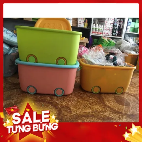 Thùng ô tô đựng đồ chơi có bánh xe size to 58 x 39 x 31cm chất đẹp 813840