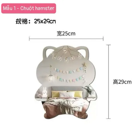 Gương Trang Trí Treo Tường Hình Thú Cưng Cute, Gương Decor Phòng Ngủ Cho Bé, Gương Soi Hình Động Vật Đáng Yêu