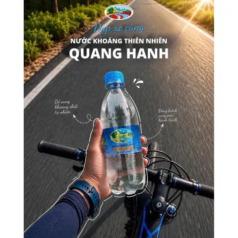 Combo 10 Chai Nước Khoáng Thiên Nhiên Quang Hanh 500ml - Nước Khoáng Mặn Có Ga Giải Khát, Bổ Sung Khoáng Chất