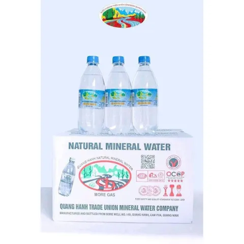Combo 10 Chai Nước Khoáng Thiên Nhiên Quang Hanh 500ml - Nước Khoáng Mặn Có Ga Giải Khát, Bổ Sung Khoáng Chất