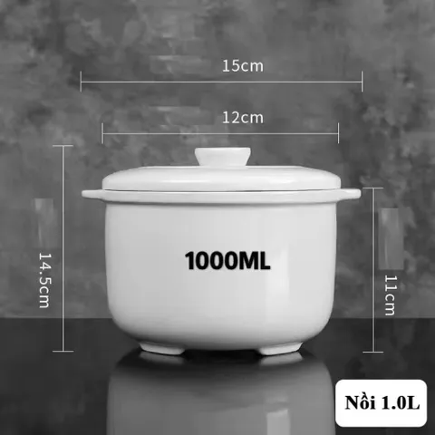 Thanh Lý Nồi Hầm Cách Thủy 1.0L (Mới 100% - Lỗi Sứt Nhẹ Vành Thố Sứ)