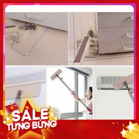 Chổi Lau Nhà Tự Vắt Thông Minh Xoay 360 Độ - Cây Lau Nhà Tự Vắt Tiện Lợi Kèm Bông Lau Microfiber Cao Cấp (Mặt Lau 35cm)