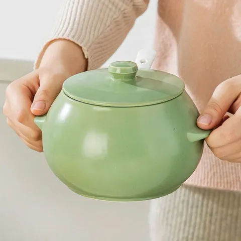 Âu Đựng Mỡ Heo, Hũ Đựng Gia Vị Bằng Sứ Cao Cấp Kèm Thìa – Thiết Kế Dáng Tròn Sang Trọng, Nhiều Dung Tích (880ml/1550ml) 813855