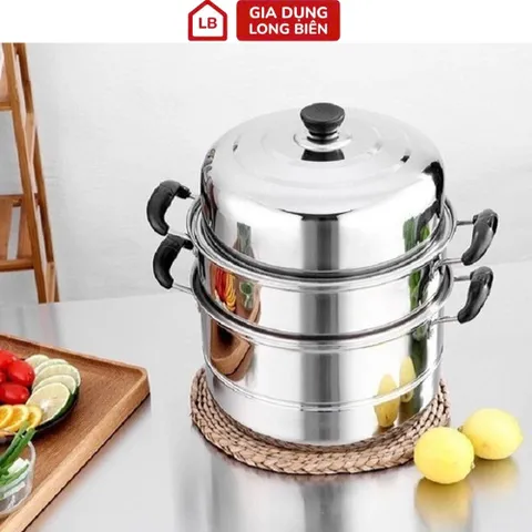 Thanh Lý Nồi hấp 3 tầng kèm 2 vỉ hấp tiện dụng móp do vận chuyển