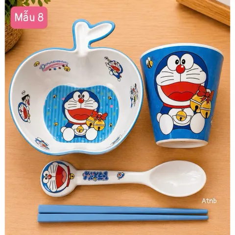 BỘ BÁT ĐŨA 4 MÓN HÌNH TRÁI TÁO SIÊU CUTE - Set Bát Ăn Dặm Hình Sanrio (Kuromi, Melody, Pompompurin, Hangyodon) Đa Năng 813883