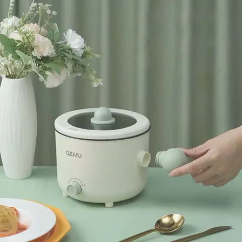 Nồi Lẩu Điện Mini Đa Năng 1.8L - Ca Nấu Mì Ozhu/Yueslila, 600W, Tặng Kèm Giá Hấp Tiện Lợi 813876