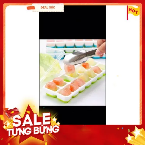 Khay Đá Silicon - Dễ Dàng Làm Đá, Chống Rò Rỉ và An Toàn Kèm Nắp Đậy 813881