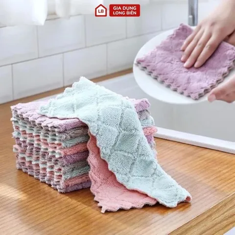 Combo 10 Khăn Lau Bếp Đa Năng Tiện Lợi Khăn Lau Tay 2 Mặt Siêu Thấm Lau Bát Lau Chén Đĩa 813887