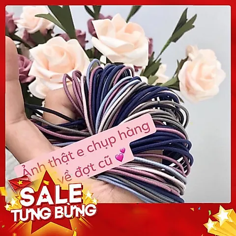 Sét 100 chun buộc tóc kèm túi đựng tiện lợi, phù hợp cho mọi loại tóc từ mỏng đến dày 813928