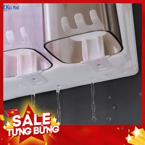 Giá Để Bàn Chải Dán Tường Kèm Nhả Kem Đánh Răng Tự Động - Tặng Kèm 3 Cốc Tiện Lợi 813932