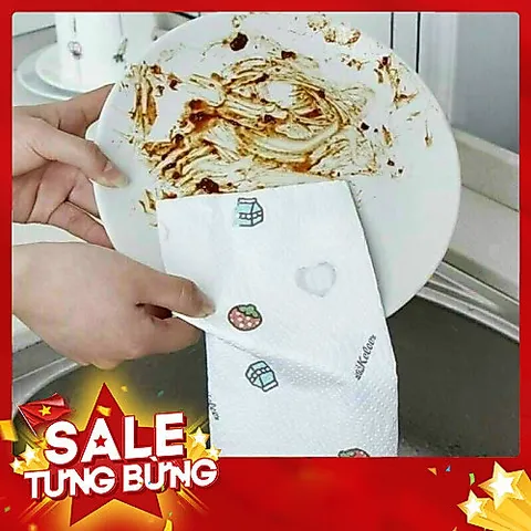 Cuộn lau đa năng có thể tái sử dụng chất liệu cao cấp có họa tiết xinh xắn 813944