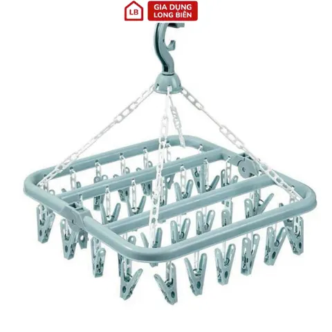 Móc treo quần áo 32 kẹp, móc chùm phơi đồ trẻ em đa năng, gấp gọn,tiện dụng 813957