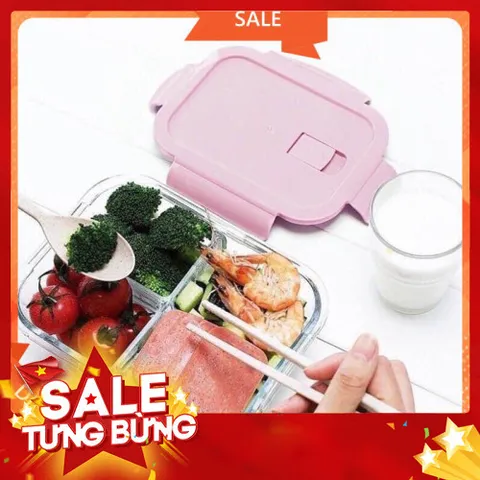 Thố Thuỷ Tinh 2 Ngăn, 3 Ngăn Tiện Dụng - Tặng Kèm Đũa, Thìa 813975