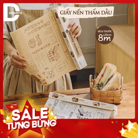 Giấy Nến Thấm Dầu Hoa Văn Mẫu Mới - Hàng Loại 1 Cuộn 5M Chống Bám Dính, Thấm Hút Dầu Mỡ Tốt 813977