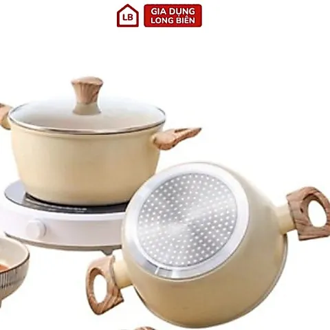 Nồi Chống Dính Vân Đá Đủ Size 20, 22, 24cm - Tay Cầm Chống Nóng, Dùng Được Mọi Loại Bếp 814007
