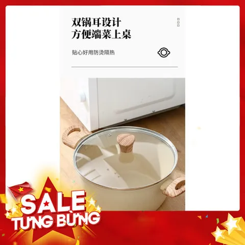 Nồi Chống Dính Vân Đá Đủ Size 20, 22, 24cm - Tay Cầm Chống Nóng, Dùng Được Mọi Loại Bếp 814007