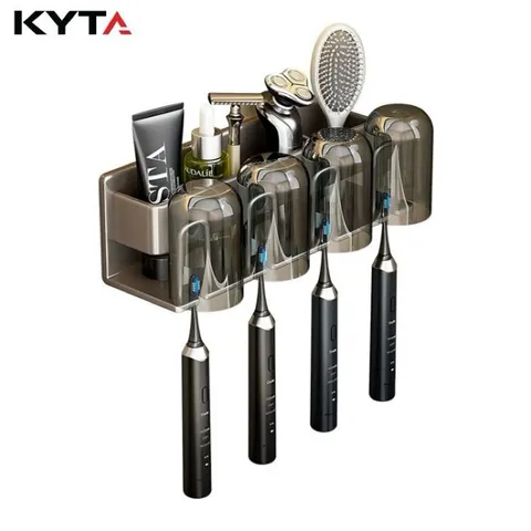 Giá Treo Bàn Chải Đánh Răng Kèm Cốc KYTA - Kệ Đa Năng Chất Liệu Nhôm Cao Cấp Chống Han Gỉ 814016