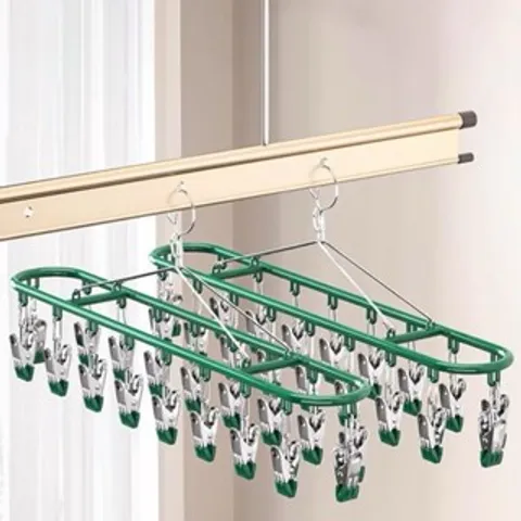 Giá Phơi Tất 18 Kẹp - Móc Treo Sấy Nhỏ Giọt Bằng Thép Không Gỉ, Tiện Lợi Cho Quần Áo Trẻ Em 814011
